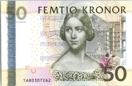 Suède 50 Kronor Jenny Lind - Violon - 2011