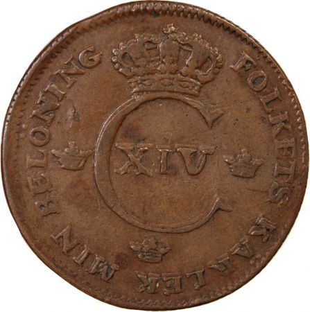 Suède SUÈDE  CARL XIV JOHAN - 1/2 SKILLING 1821