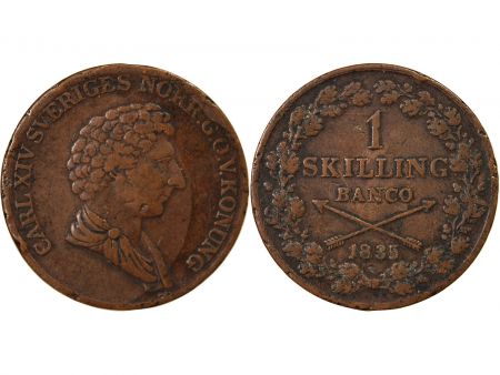 Suède SUÈDE  CARL XIV JOHAN - 1 SKILLING 1835