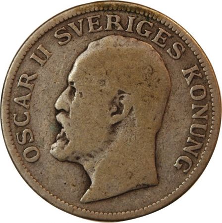 Suède SUÈDE  OSCAR II - KRONA ARGENT 1907 EB