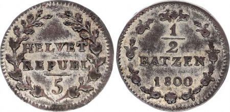 Suisse 1/2 Batzen Couronnes - 1800