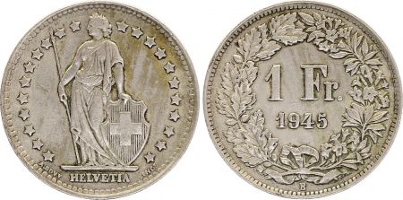 Suisse 1 Franc Helvetia - 1875 à 1967 - B Bern - Argent
