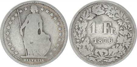 Suisse 1 Franc Helvetia - 1876 B Berne