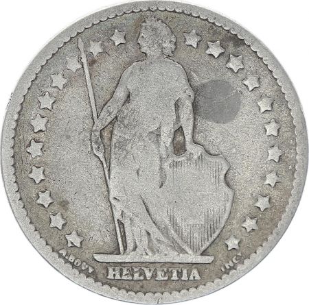 Suisse 1 Franc Helvetia - 1877 B Berne