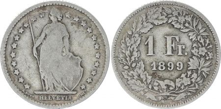 Suisse 1 Franc Helvetia - 1899 B Berne