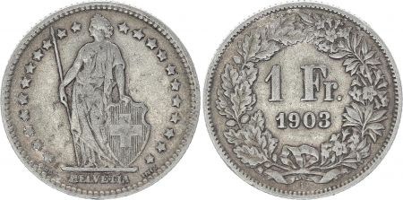 Suisse 1 Franc Helvetia - 1903 B Berne