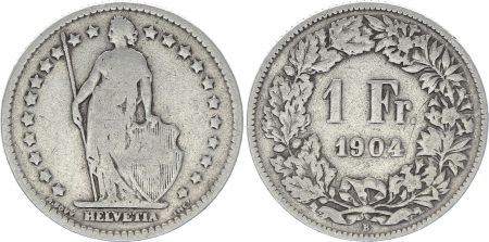 Suisse 1 Franc Helvetia - 1904 B Berne