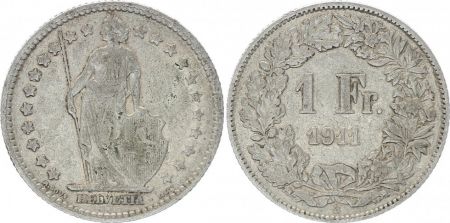 Suisse 1 Franc Helvetia - 1911 B Berne