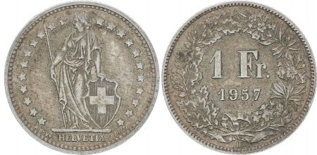 Suisse 1 Franc Helvetia - 1957 B Berne
