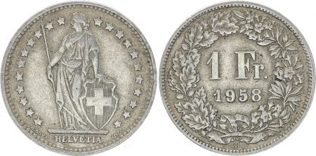 Suisse 1 Franc Helvetia - 1958 B Berne
