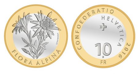 Suisse 10 Francs, Edelweiss - 2016