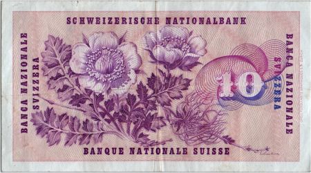 Suisse 10 Francs  Gottfried Keller - Edelweiss - 02/04/1964