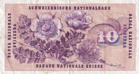 Suisse 10 Francs 1967 - Gottfried Keller, Oeillets - Série 47F
