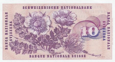 Suisse 10 Francs 1967 - Gottfried Keller, Oeillets