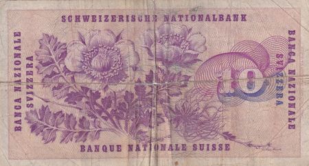 Suisse 10 Francs 1969 - Gottfried Keller, Oeillets - Série 61 W