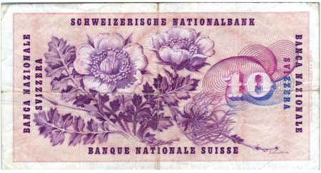 Suisse 10 Francs 1969 - Gottfried Keller, Oeillets