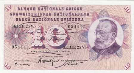 Suisse 10 Francs 1973 - Gottfried Keller, Oeillets