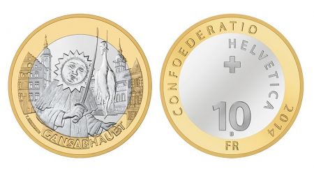 Suisse 10 Francs 2014 Suisse Gansabhauet