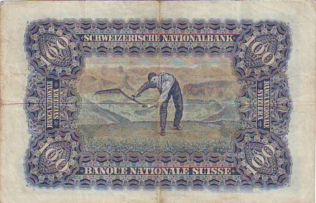 Suisse 100 Francs 1928 - Tête de Femme - Paysan