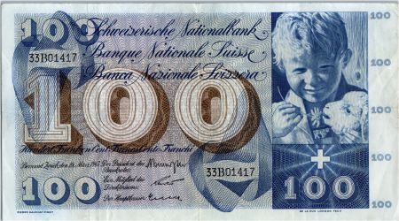 Suisse 100 Francs Enfant - St Martin - 28-03-1963 - 33B01417