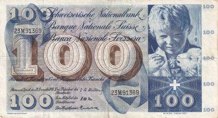 Suisse 100 Francs Enfant St Martin - 18-12-1958 - Série 23M