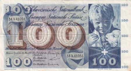 Suisse 100 Francs Enfant St Martin - 28-03-1963 - Série 34A