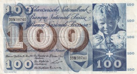 Suisse 100 Francs Enfant St Martin - 28-03-1963 - Série 39M