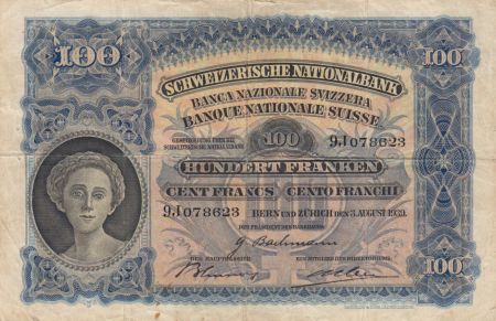 Suisse 100 Francs Tête de Femme - 03-08-1939 - TB + - P.35l