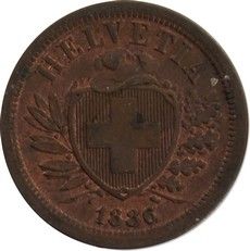 Suisse 2 Rappen Armoiries - 1886