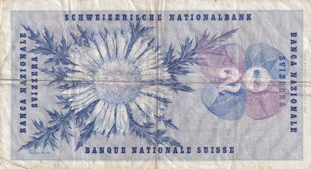 Suisse 20 Francs - Guillaume-Henri Dufour, chardon argenté - 1961 - Série 28G