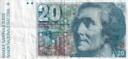 Suisse 20 Francs - Horace-Bénédict de Saussure - ND (1992) - P.55j