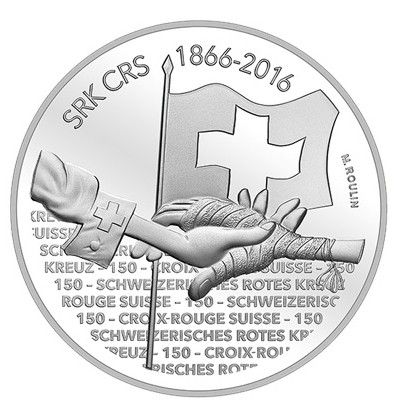 Suisse 20 Francs, 150 ans de la Croix Rouge Suisse - 2016 Argent