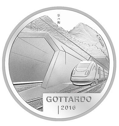 Suisse 20 Francs, Gothard , train - 2016 Argent