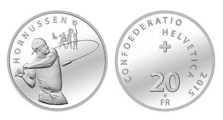 Suisse 20 Francs, Hornuss - 2015 Argent