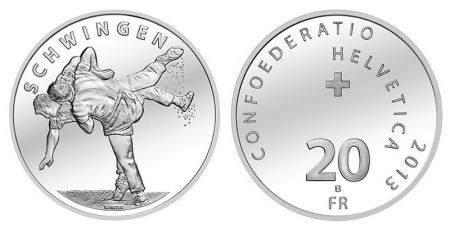 Suisse 20 Francs Lutte suisse - 2013 Argent