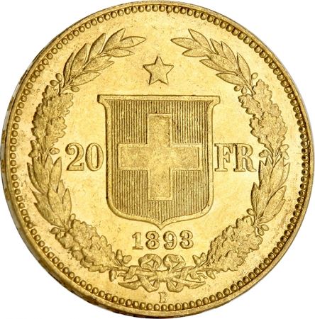 Suisse 20 FRANCS OR SUISSE (1883-1896)