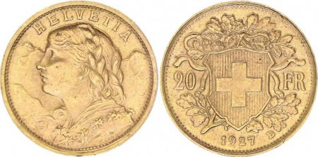 Suisse 20 Francs Vreneli 1927 - B