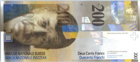 Suisse 200 Francs Charles-Ferdinand Ramuz - 2013 format vertical