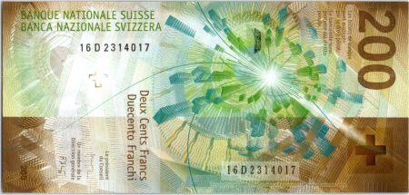 Suisse 200 Francs Main - Planete - 2016 (2018) format vertical