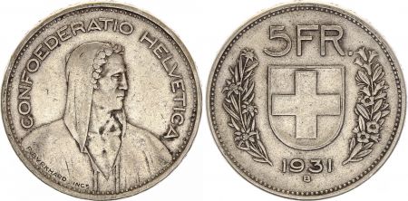 Suisse 5 Francs - Guillame Tell - Années variées 1931-1969 - B Berne - Argent