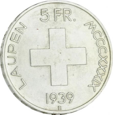 Suisse 5 Francs Suisse 1939 - 600 ans Bataille de Laupen