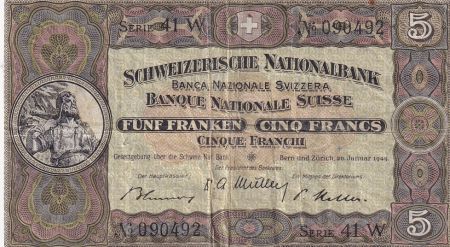 Suisse 5 Francs William Tell - 20-01-1949 - Série 41 W