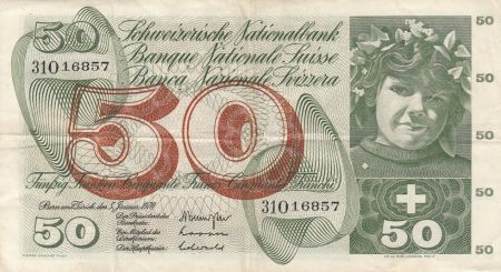 Suisse 50 Francs Fillette - Cueillette des pommes - 05-01-1970