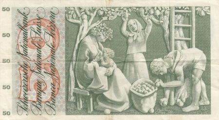 Suisse 50 Francs Fillette - Cueillette des pommes - 05-01-1970