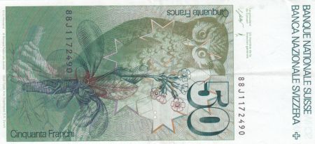 Suisse 50 Francs Konrad Gessner - 1988 - TTB+ - P.56h