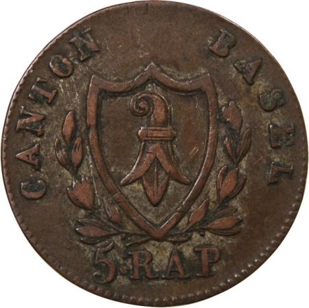 Suisse SUISSE  CANTON DE BÂLE - 5 RAPPEN 1826