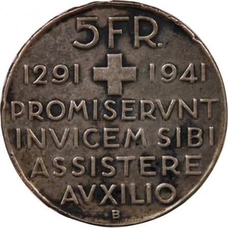 Suisse SUISSE  CONFEDERATION - 5 FRANCS ARGENT 1941 B BERNE