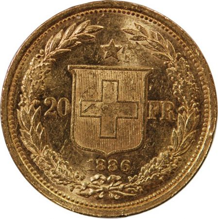 Suisse SUISSE  CONFEDERATION HELVETIQUE - 20 FRANCS OR 1886 B
