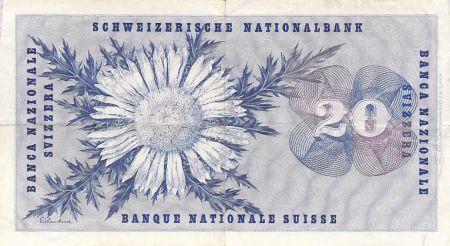 Suisse SUISSE  GENERAL DUFOUR - 20 FRANCS 07/07/1955 - PTTB