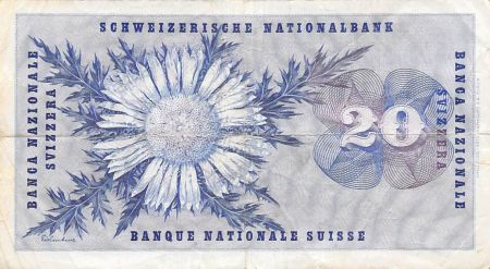 Suisse SUISSE  GENERAL DUFOUR - 20 FRANCS 21/01/1965